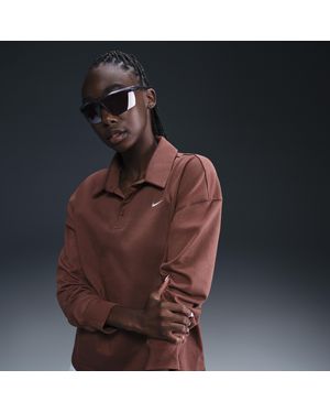 Nike Polo Oversize A Manica Lunga Sportswear Essential – Donna - Marrone