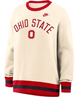 Nike Ohio State Legacy College Oversized Pullover Crew - Pink
