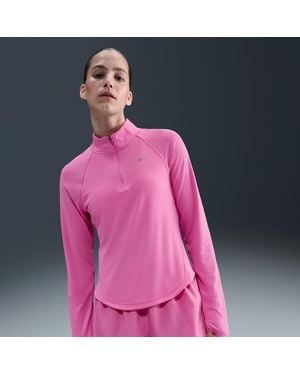 Nike Tempo Swoosh Run Dri-Fit 1/4-Zip Running Top - Pink