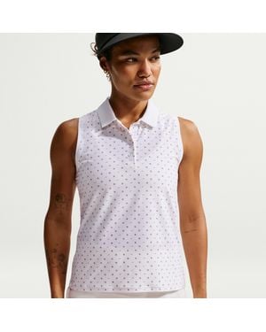 Nike Victory Dri-Fit Sleeveless Printed Golf Polo - Purple