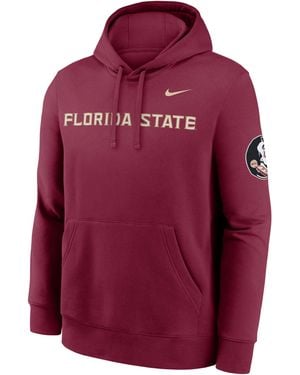 Nike Florida State Sideline Club College Pullover Hoodie - Red