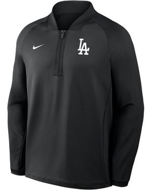 Nike Los Angeles Dodgers Authentic Collection Dri-Fit Mlb 1/2-Zip Long-Sleeve Top - Black
