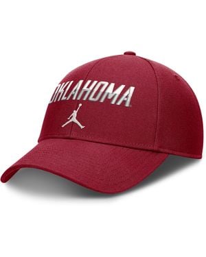 Nike Oklahoma Sideline Rise Gameday Brand Dri-Fit College Trucker Adjustable Hat - Red
