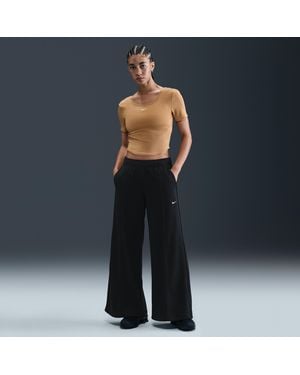 Nike Mid-Rise Wide-Leg Tracksuit Bottoms - Blue