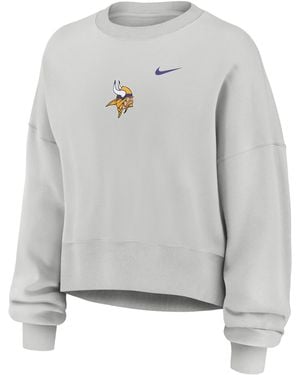 Nike Minnesota Vikings Primetime Phoenix Nfl Oversized Pullover Crew - Gray