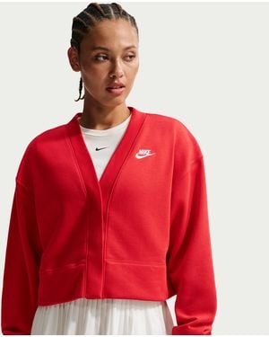 Nike Sportswear Club Fleece Loose Cardigan - Red