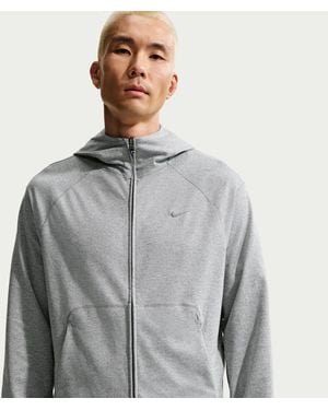 Nike Primary Nanoknit Dri-Fit Uv Protection Full-Zip Performance Hoodie - Gray