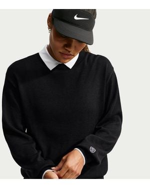 Nike Tailored Performance Dri-Fit Loose Long-Sleeve Golf Sweater - Black