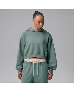 Nike Flight Fleece Mid Layer Cropped Hoodie - Green