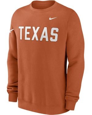 Nike Texas Sideline Club College Pullover Crew - Orange