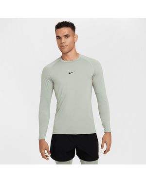 Nike Pro Dri-Fit Slim Long-Sleeve Fitness Top - Gray