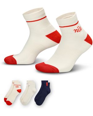 Nike Calze Alla Caviglia Ammortizzate Everyday Plus (3 Paia) - Bianco