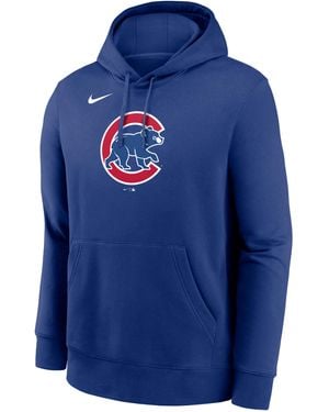 Nike Chicago Cubs Logo Club Mlb Pullover Hoodie - Blue