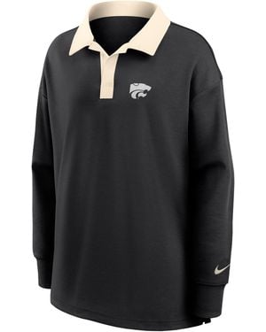 Nike College (Kansas State) Long-Sleeve Polo - Black