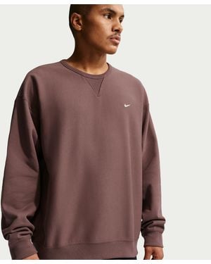 Nike Solo Swoosh Fleece Crew - Brown