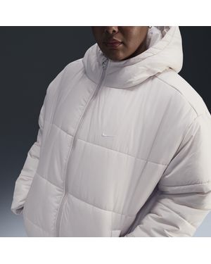 Nike Giacca Dal Fit Ampio Con Cappuccio Therma-Fit Sportswear Classic Puffer – Donna - Grigio