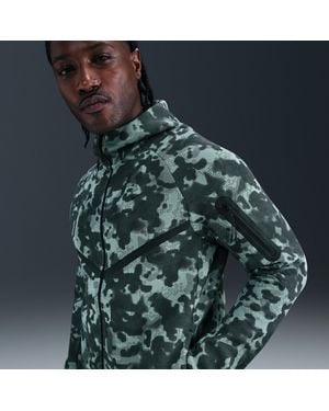 Nike Tech Full-Zip Fleece Camo Windrunner Jacket - Green