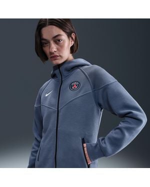 Nike Paris Saint-Germain Tech Windrunner Football Fleece Full-Zip Hoodie - Blue