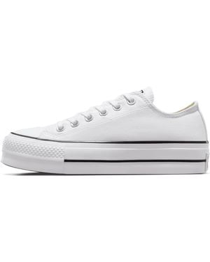 Converse Nike Chuck Taylor All Star Lift Platform Canvas Shoes - White