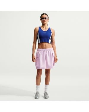 Nike Sportswear Loose Mid-Rise Satin Cargo Shorts - Red