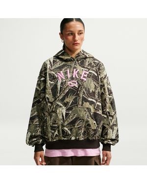 Nike Studio Fleece Medium Weight Oversized Pullover Hoodie - Green