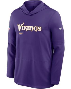 Nike Minnesota Vikings Pure Fury Sideline Dri-Fit Nfl Long-Sleeve Hooded Top - Purple
