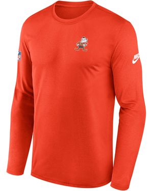 Nike Cleveland Browns Alt Legend Logo Dri-Fit Nfl Long-Sleeve T-Shirt - Orange