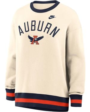 Nike Auburn Legacy College Oversized Pullover Crew - Natural