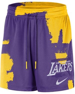 Nike Los Angeles Lakers Courtside Jordan Dri-Fit Nba Mesh Practice Shorts - Purple