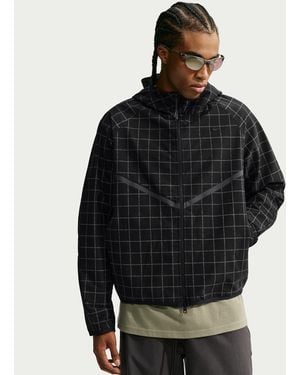 Nike Tech Loose Dri-Fit Shori Knit Full-Zip All-Over-Print Jacket - Black