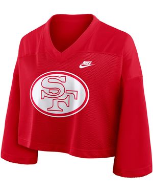 Nike San Francisco 49Ers Rewind Fashion Dri-Fit Nfl Cropped Jersey - Red
