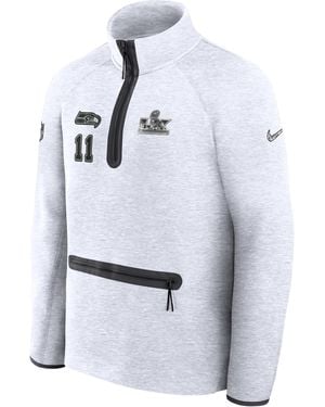 Nike Seattle Seahawks Jaxon Smith-Njigba Super Bowl Lx Opening Night Tech Fleece Nfl 1/2-Zip Top - White