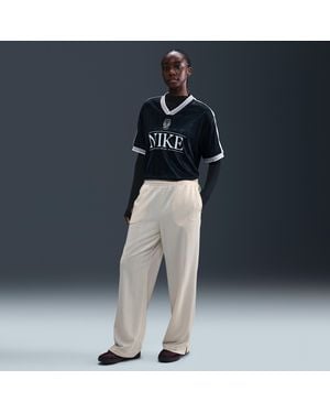 Nike Sportswear Mid-Rise Loose Jacquard Striped Track Pants - Blue