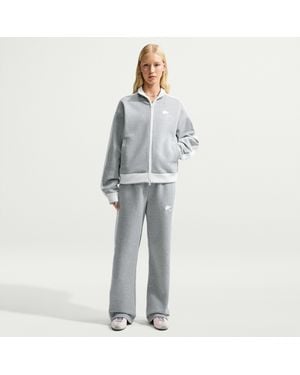 Nike Studio Fleece Weight Run Club" Mid-Rise Track Pants - Gray