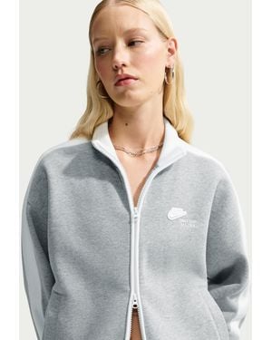 Nike Studio Fleece Weight Run Club" Track Jacket - Gray
