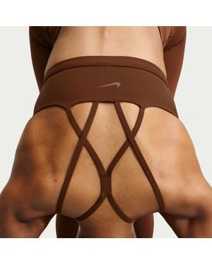 Nike Zenvy Strappy Light-Support Padded Sports Bra - Brown