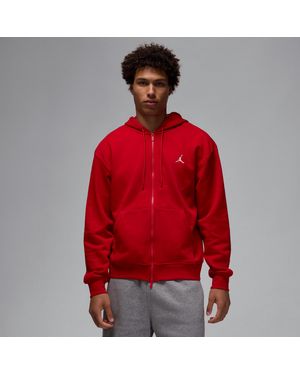 Nike Brooklyn Fleece Hoodie Met Rits Voor - Rood