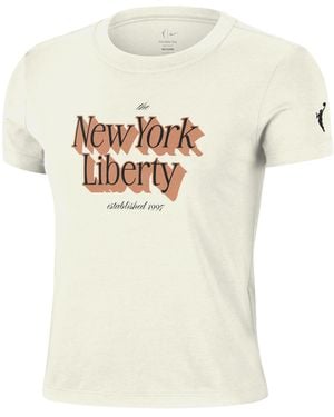 Nike New York Liberty Wnba Cropped T-Shirt - White