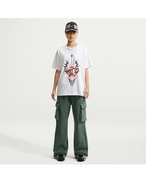 Nike Studio Fleece Medium Weight Oversized High-Rise Cargo Pants - White
