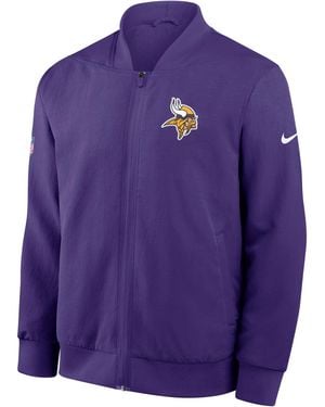 Nike Minnesota Vikings Sideline Nfl Full-Zip Bomber Jacket - Purple