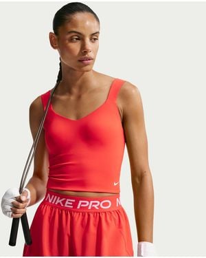 Nike Pro Sculpt -Support Padded Sports Bra Tank Top - Red