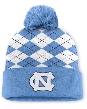 Nike North Carolina Peak Argyle Jordan Brand College Cuffed Pom Beanie - Blue