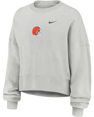 Nike Cleveland Browns Primetime Phoenix Nfl Oversized Pullover Crew - Gray