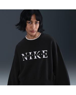 Nike Sportswear Phoenix Fleece Oversized Crew-Neck Sweatshirt - Black