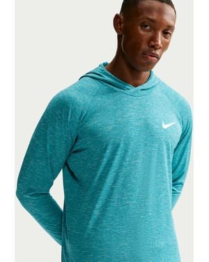 Nike Swim Hydroguard Essential Dri-Fit Uv Long Sleeve Hooded Top - Blue