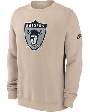 Nike Las Vegas Raiders Rewind Club Nfl Pullover Crew - Natural