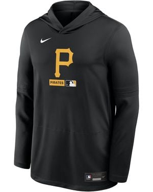 Nike Pittsburgh Pirates Authentic Collection Dri-Fit Mlb Long-Sleeve Hooded Top - Black