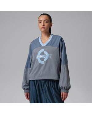 Nike Brooklyn Woven Long-Sleeve Graphic Pullover - Blue
