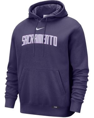 Nike Sacramento Kings City Edition Basketball Club Pull-Over Hoodie - Blue