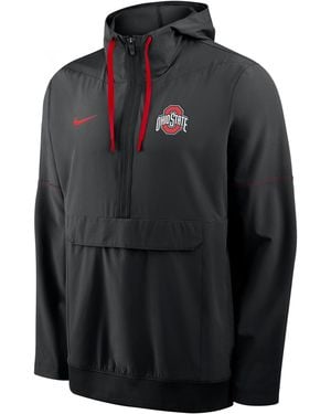 Nike Ohio State Sideline Anorak College 1/2-Zip Hooded Jacket - Black